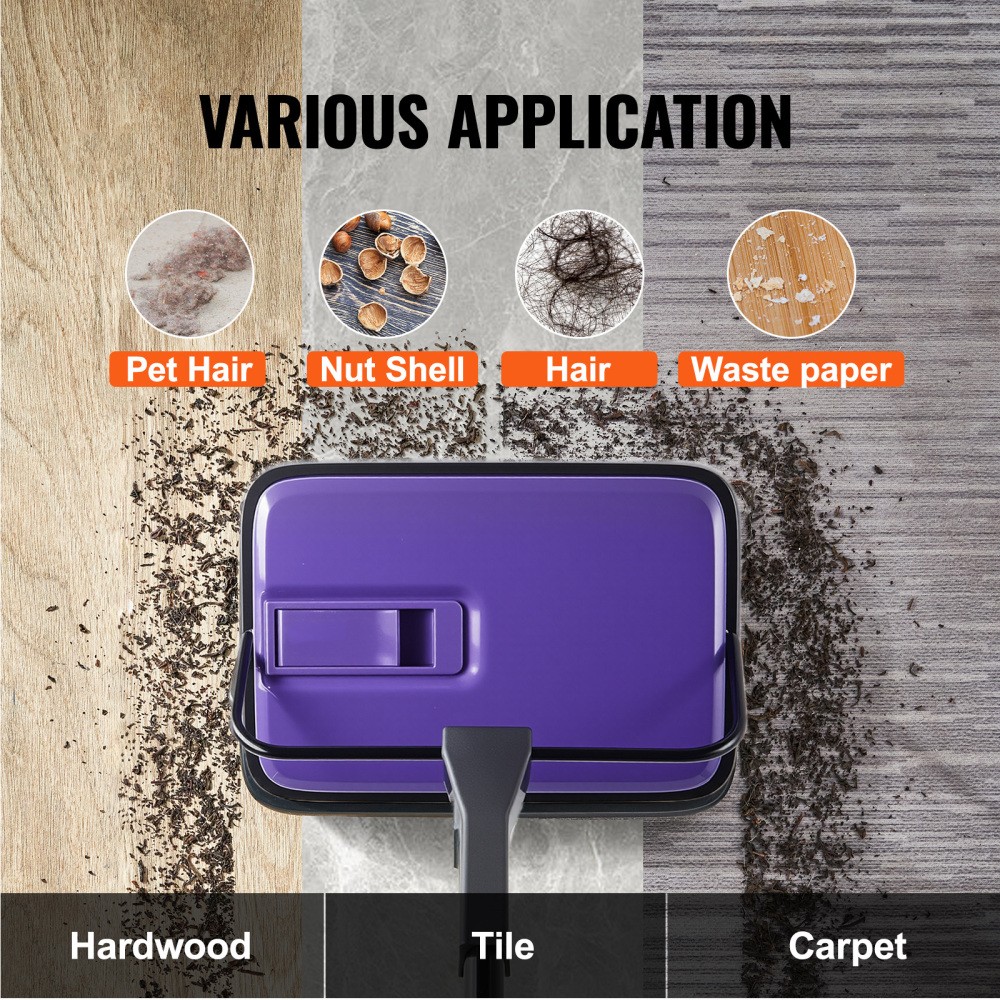 Manual Carpet Sweeper, 300 ml Easy‑Empty Dustbin