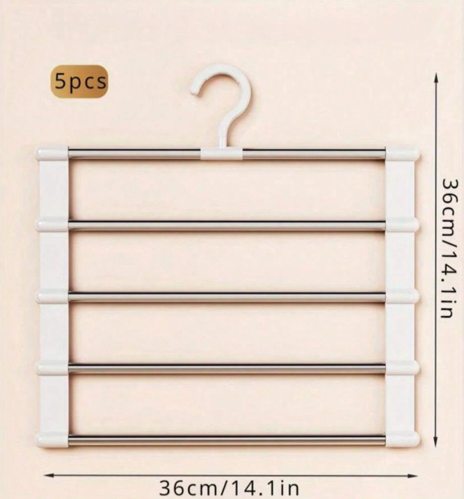 1 pc Multi-Layer Pants Hanger Space-Saving Non-Slip Wardrobe Organizer
