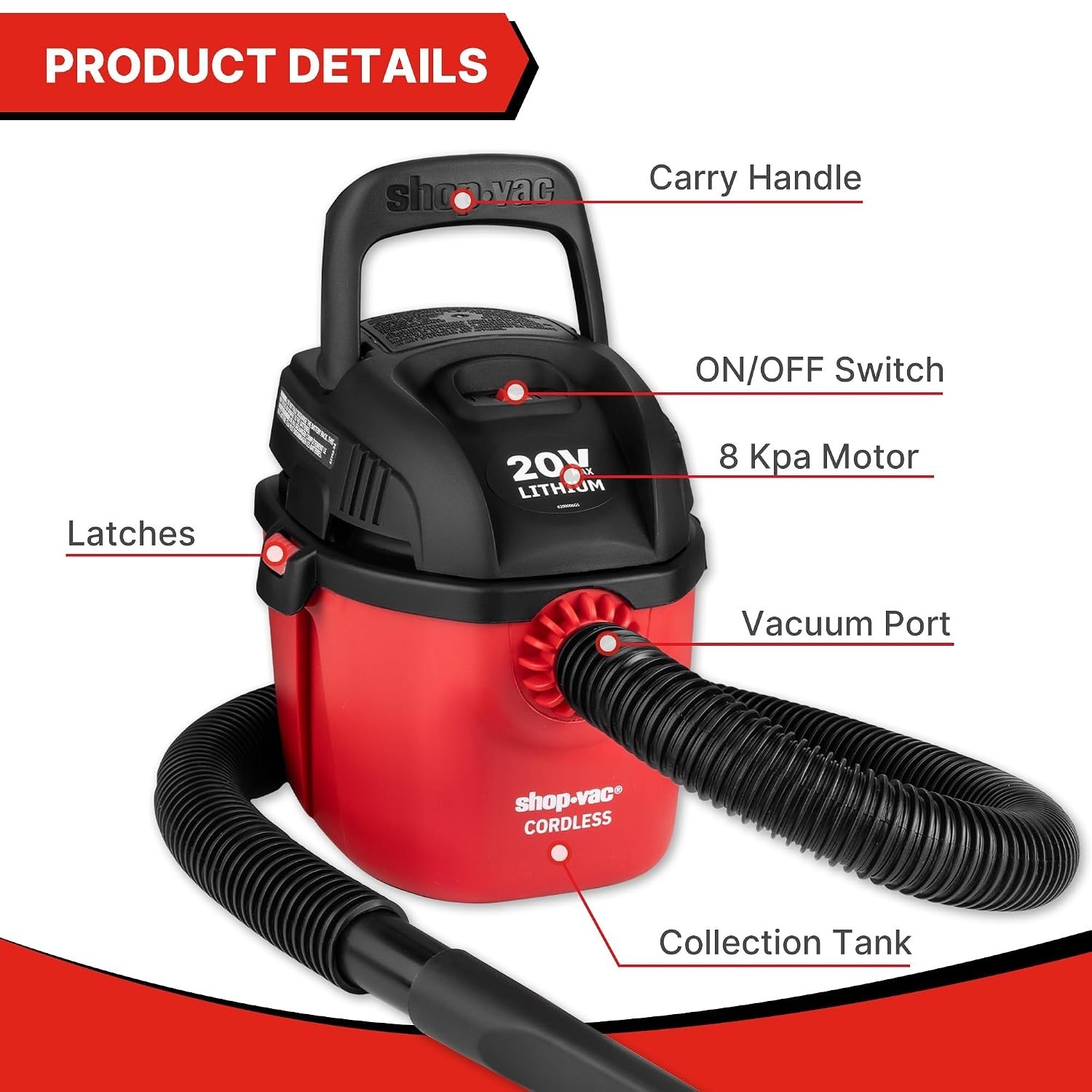 1 Gallon Cordless Wet/Dry Vac with 3-in-1 Functionality – Lightweight & Powerful