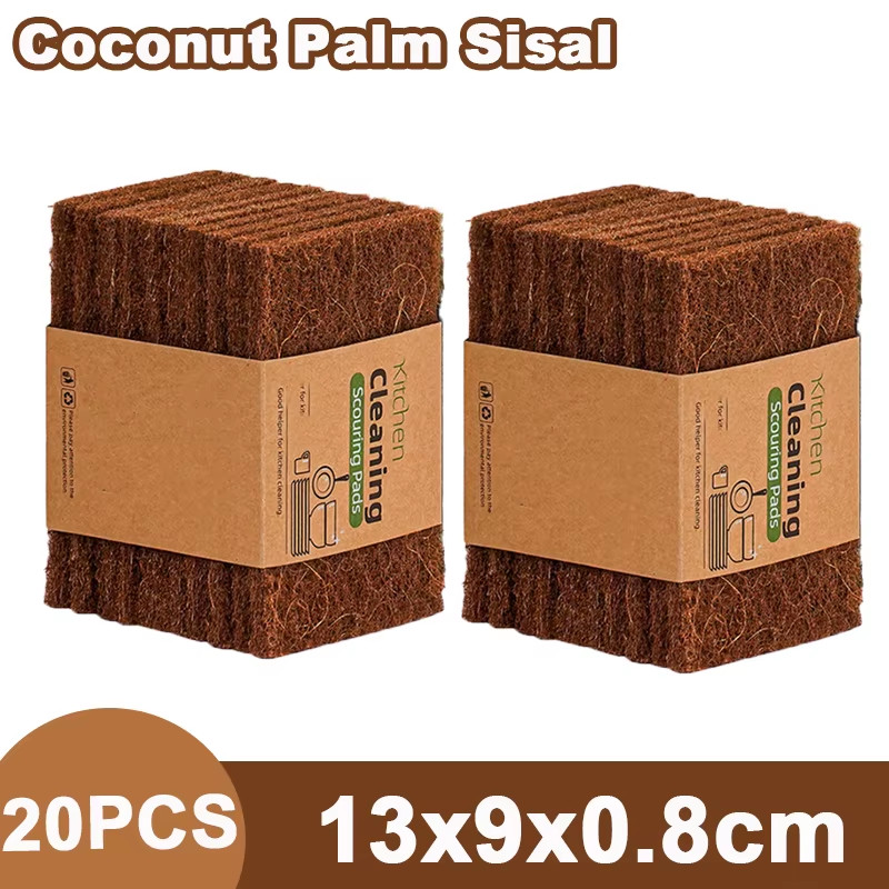 5/10/20PCS Sisal Microfiber Sponge Eco-Friendly Natural Fiber Sponges Kitchen Di