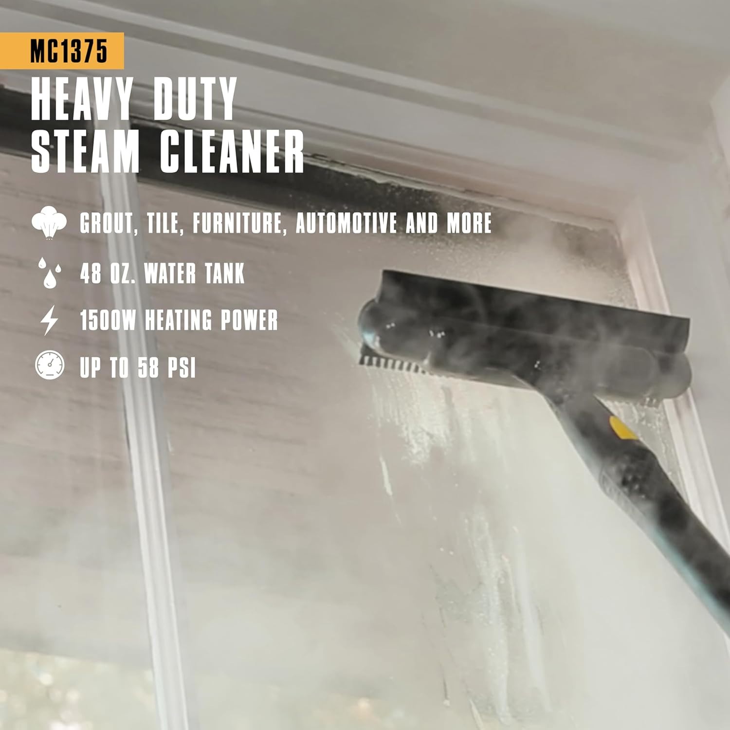McCulloch MC1375 Canister Steam Cleaner – 90 Min Runtime, 20 Accessories