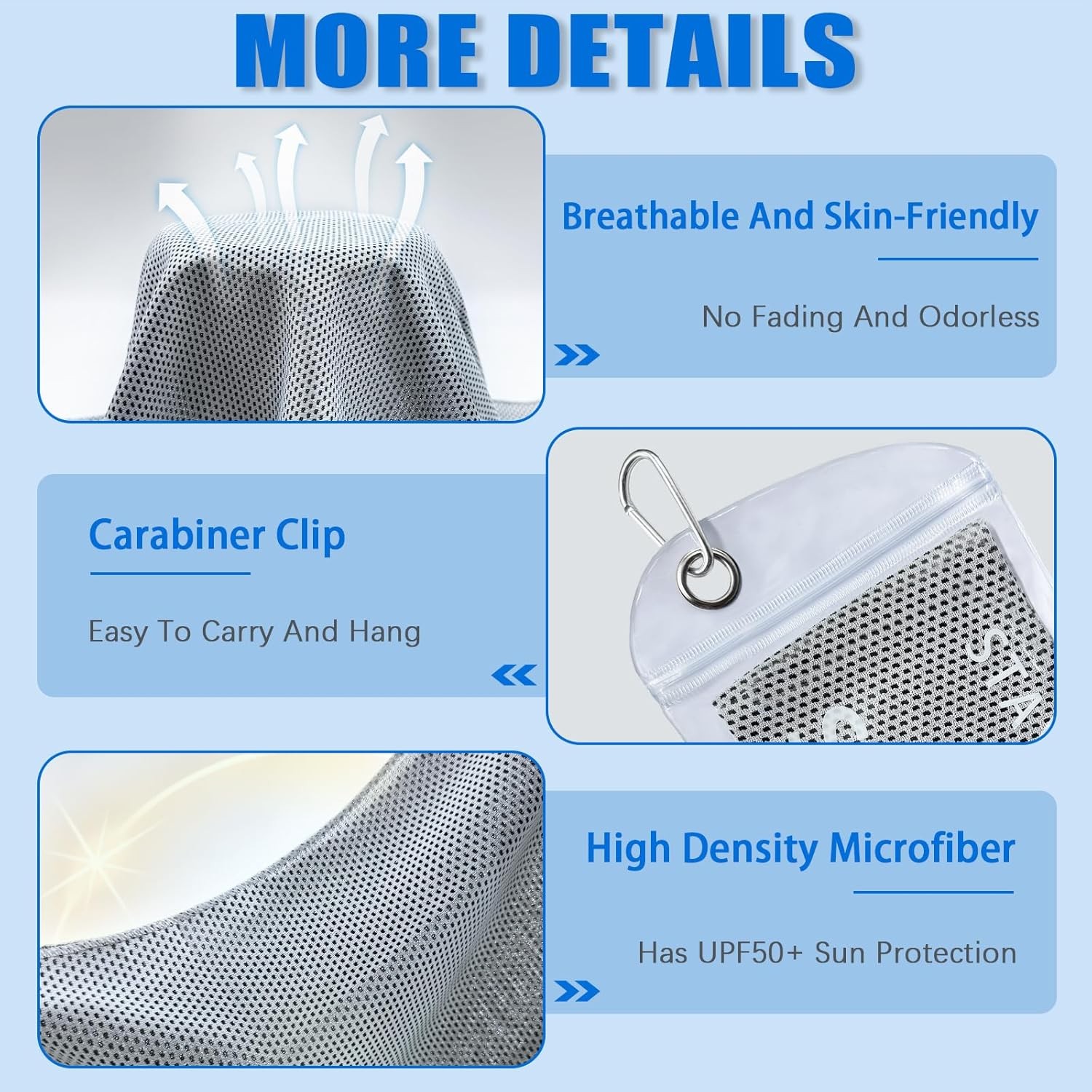 4 Packs Cooling Towel, 40″ x 12″ Microfiber Cooling Towels for Neck and Face,