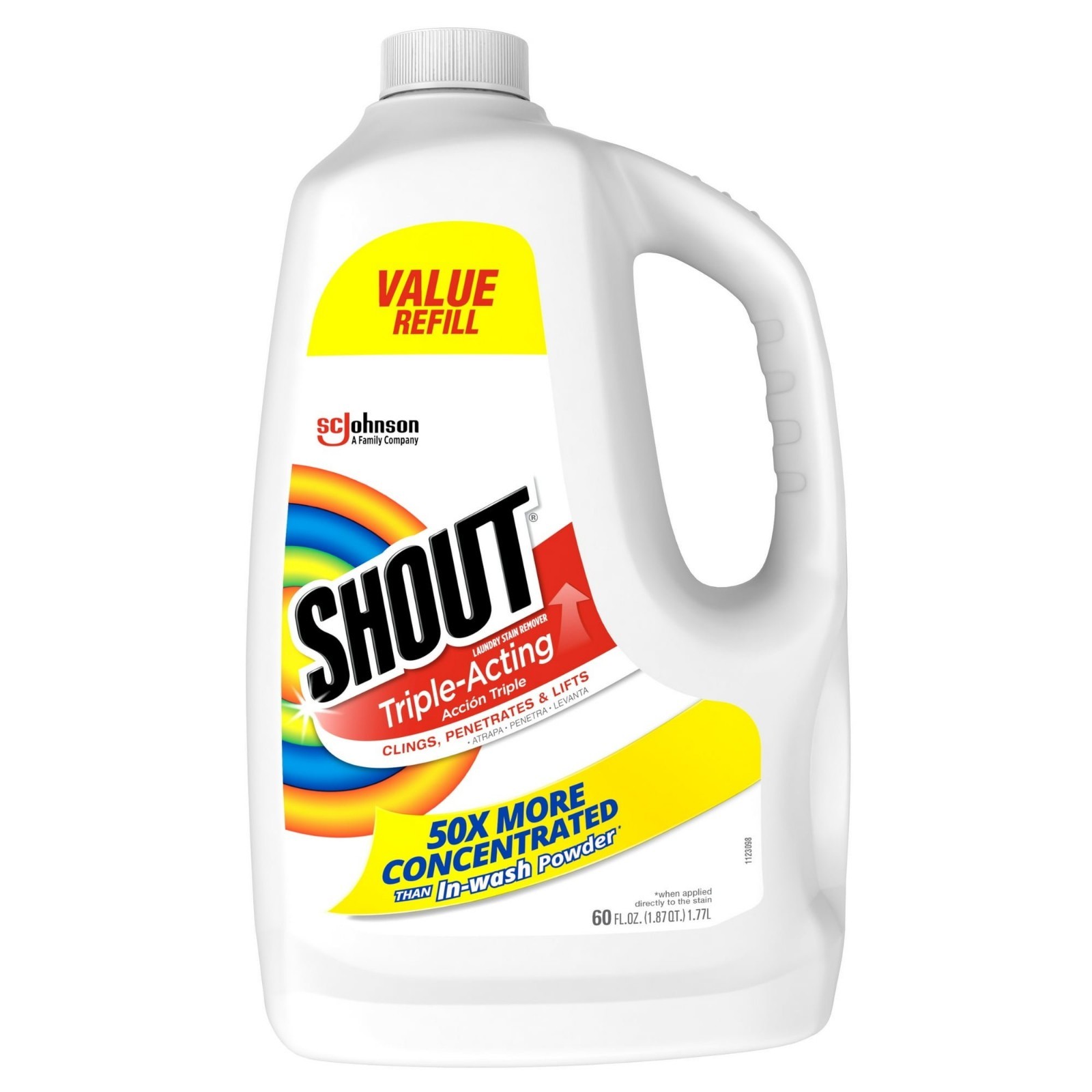 3 Pack Shout Active Enzyme Laundry Stain Remover Refill 60 fl oz