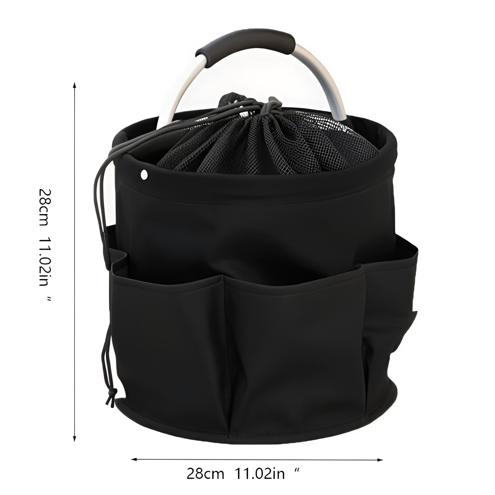 Cleaning Caddy Organizer Bag with Handle Waterproof Oxford Cloth Storage Black