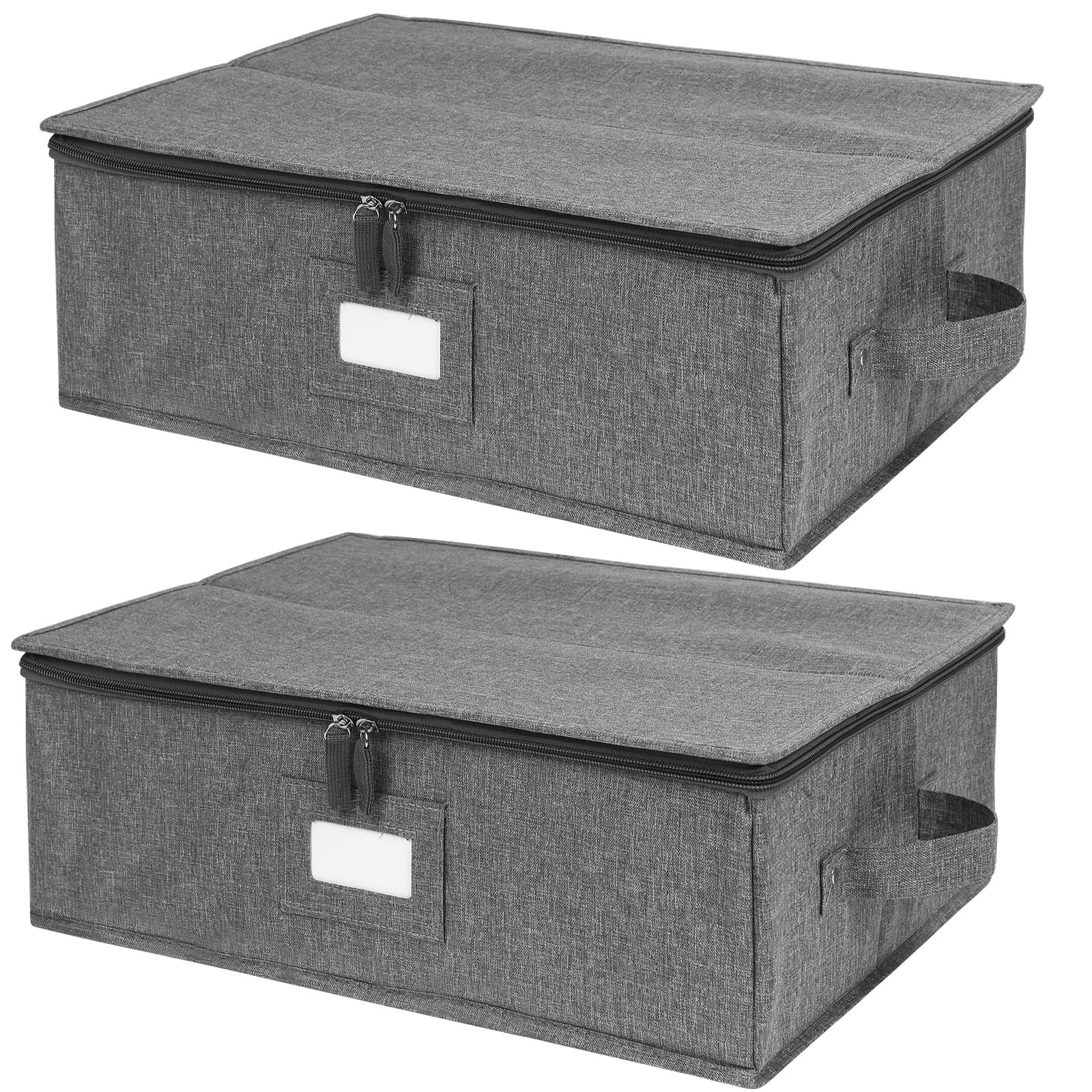 China Storage Containers Hard Shell 2 PCS Platter Case 17x13x6 Inch Grey