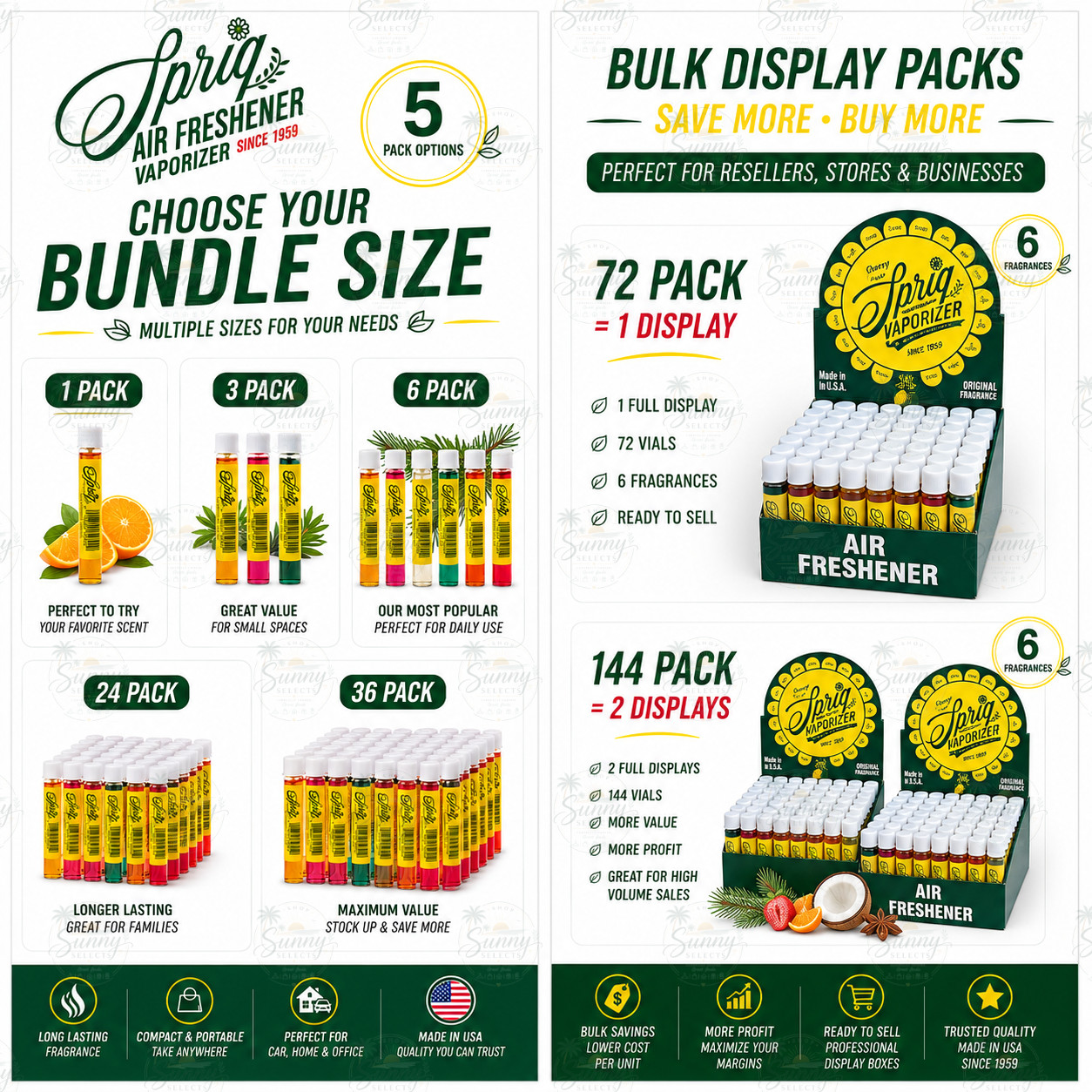 Sprig Liquid Air Freshener Vials – Long Lasting Fragrance for Home, Car & Office