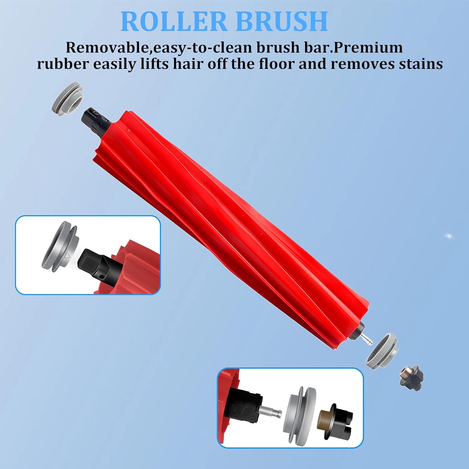 6 Pack Rubber Main Brush Replacement for Roborock Q Revo Series S7 Series QV