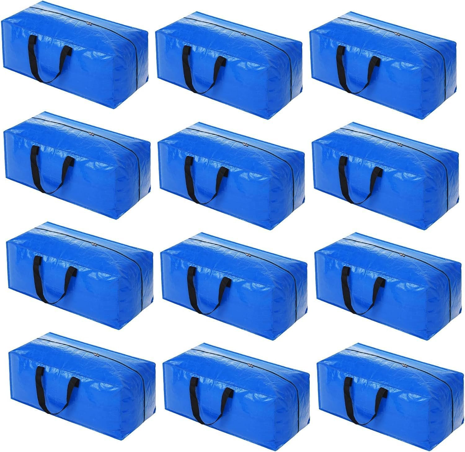 12 Pack Extra Large Heavy Duty Zippered Moving & Storage Bags