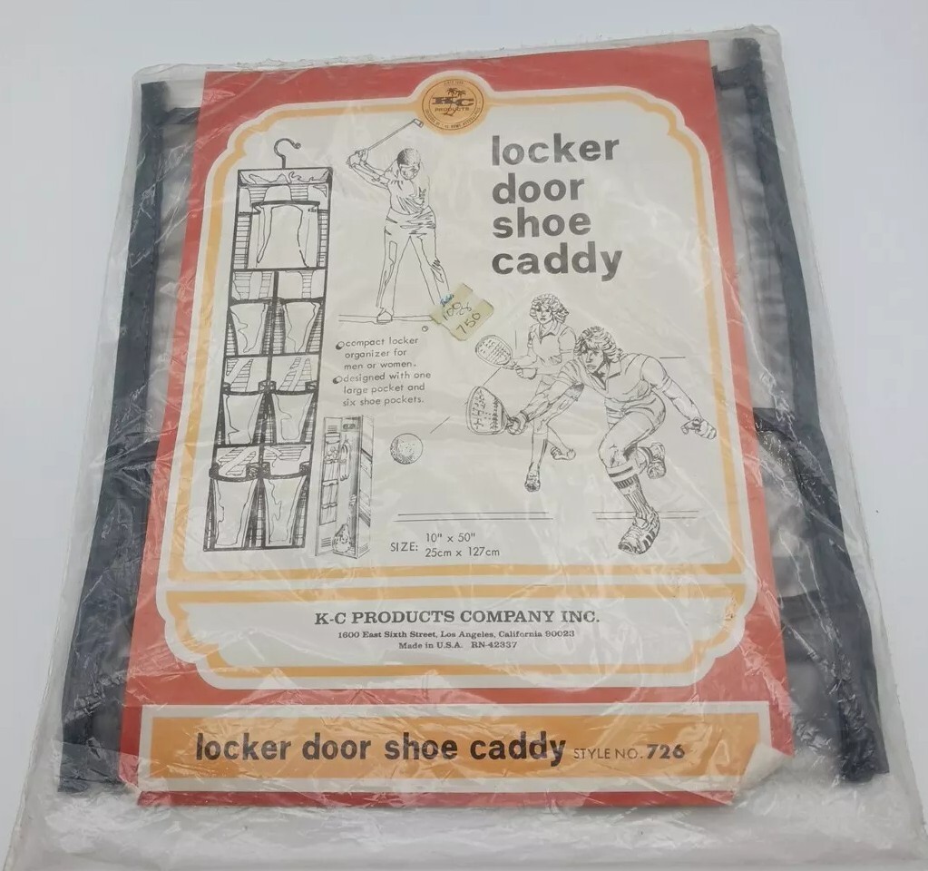 Vintage New Old Stock Locker Door Shoe Caddy By KC Products Company Inc, 7 Slots