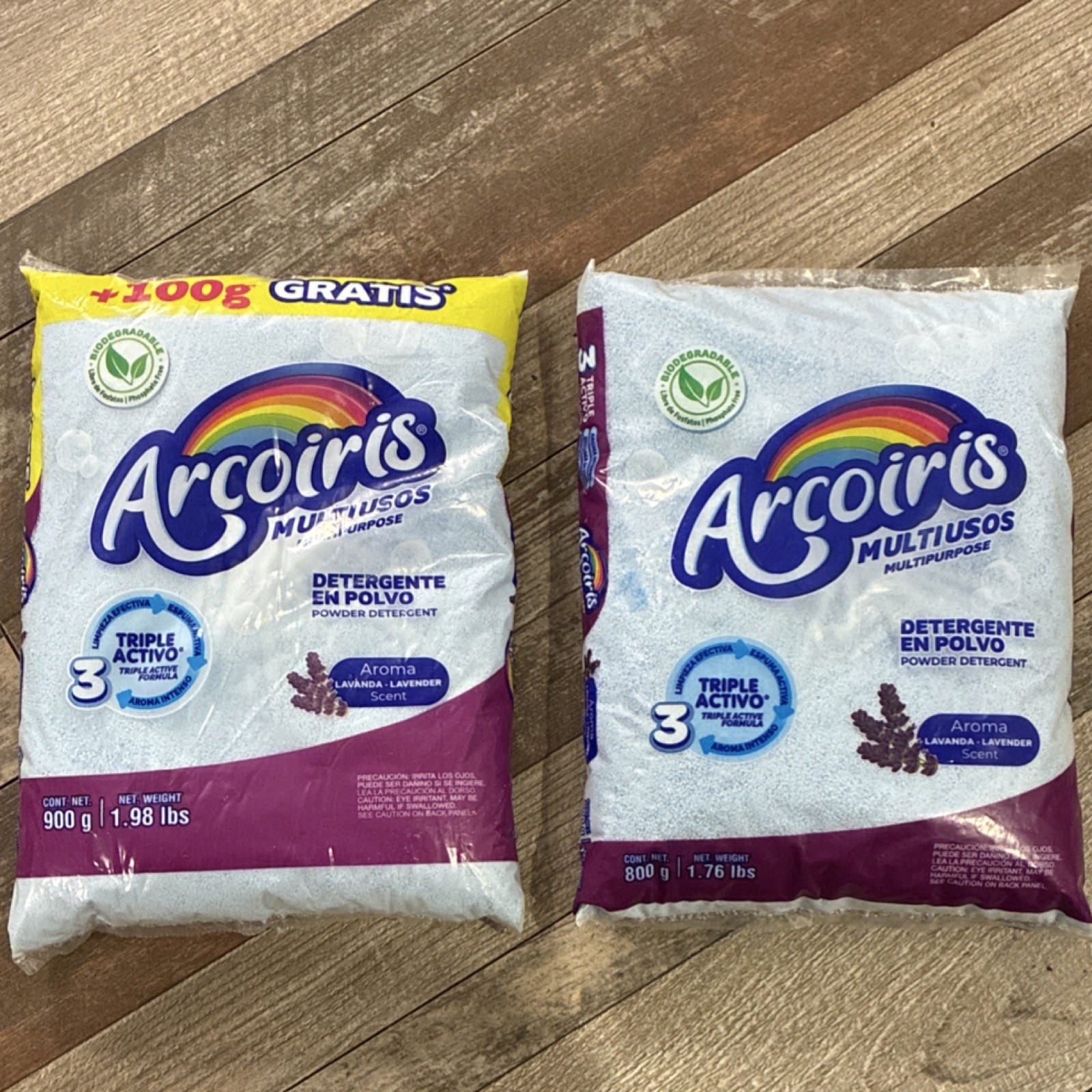 Arcoiris Multiusos Biodegradable Powder Lavender 900g 800g 2 Pack