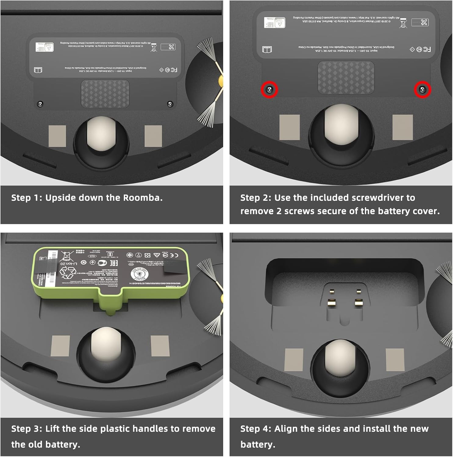 For iRobot Li ion Battery Replacement Compatible with Roomba 960 980 981 970