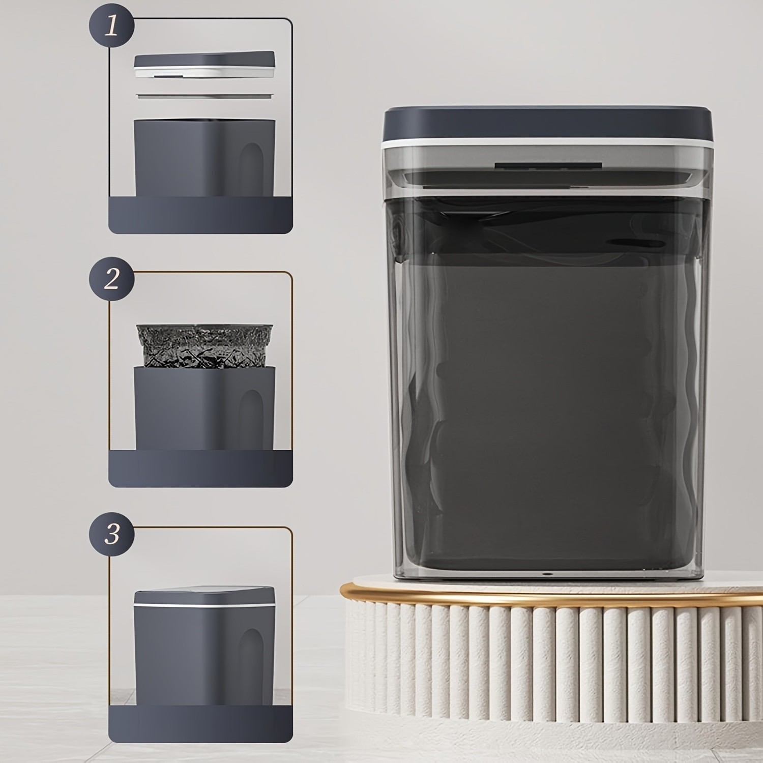Touchless Bin Trash For Kitchen Bedroom 12L,Trash cans for household purposes