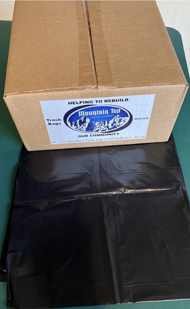 Mountain Top Trash Bags 55-gallon 1.2mil Black Heavy Duty Extra Large