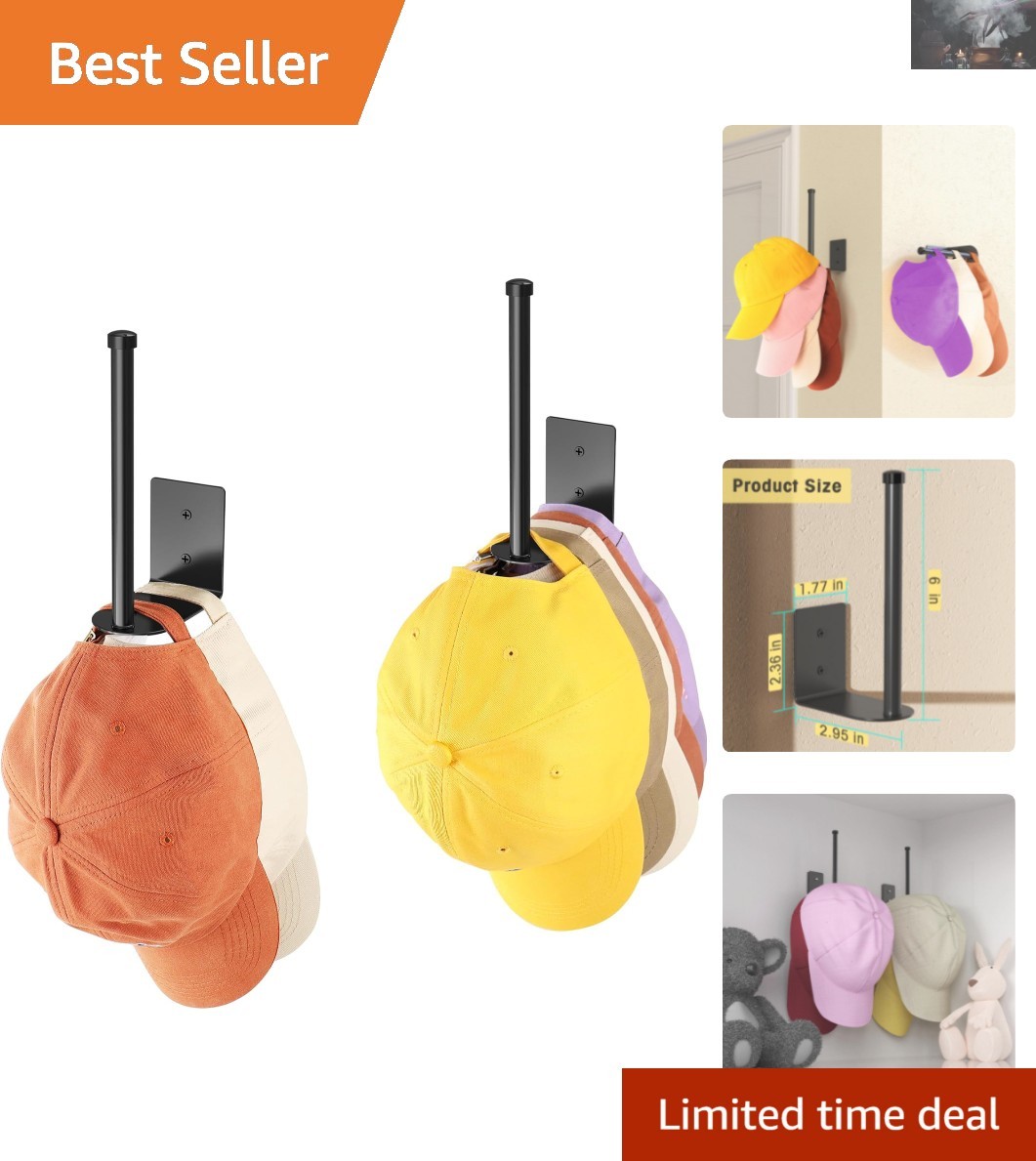 Durable Hat Organizers with Three Installation Options – Perfect for Any Room