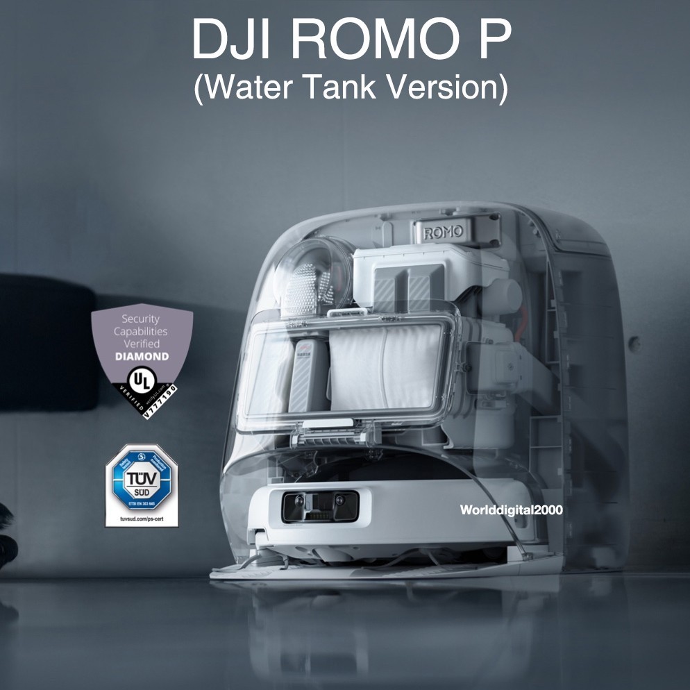 DJI ROMO P (Watertank Version) Robot Vacuum Cleaner 25,000 Pa OnlyA.C 220~240V