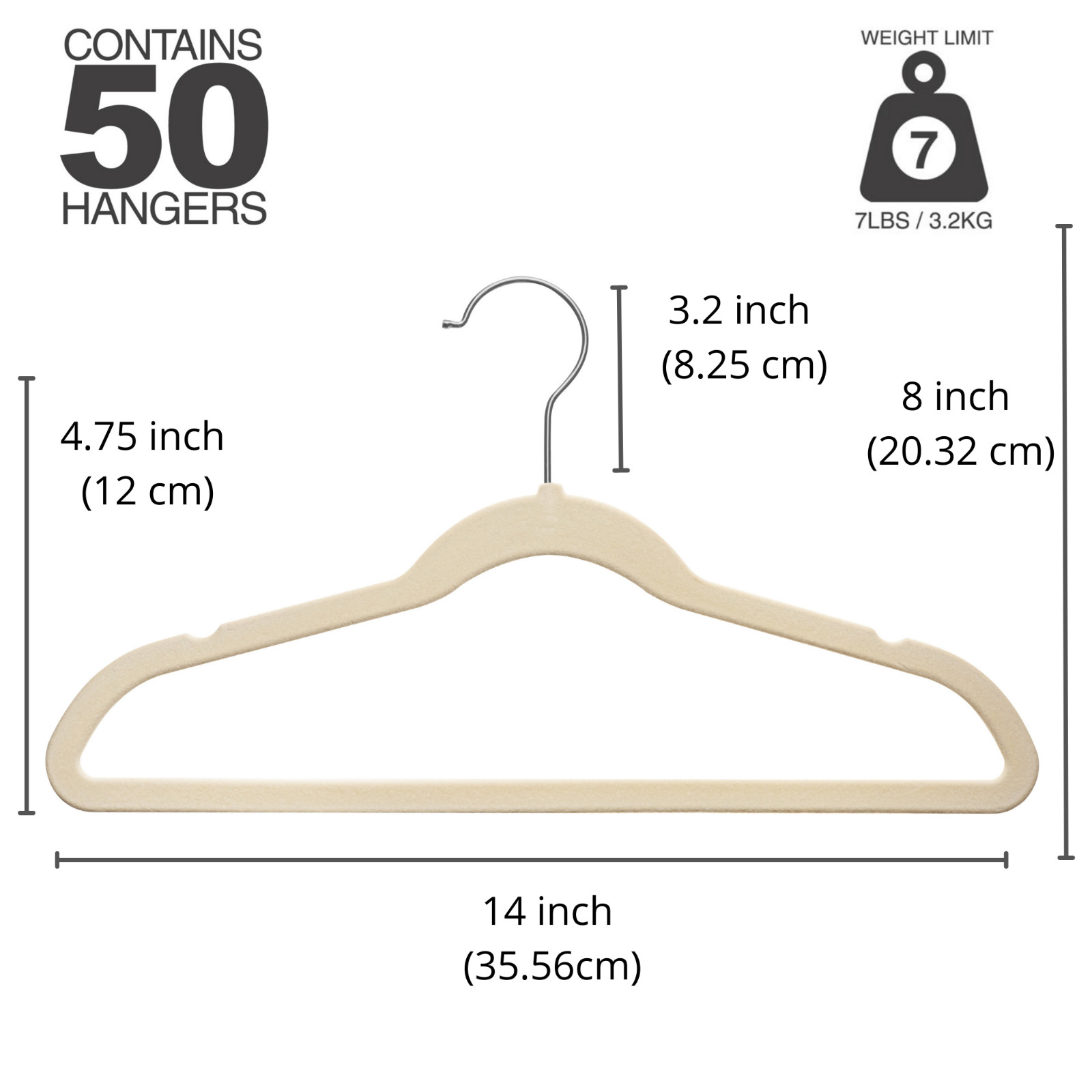 50 Premium Kids Velvet Hangers – 14″ Non-Slip Clothes Hangers for Kids