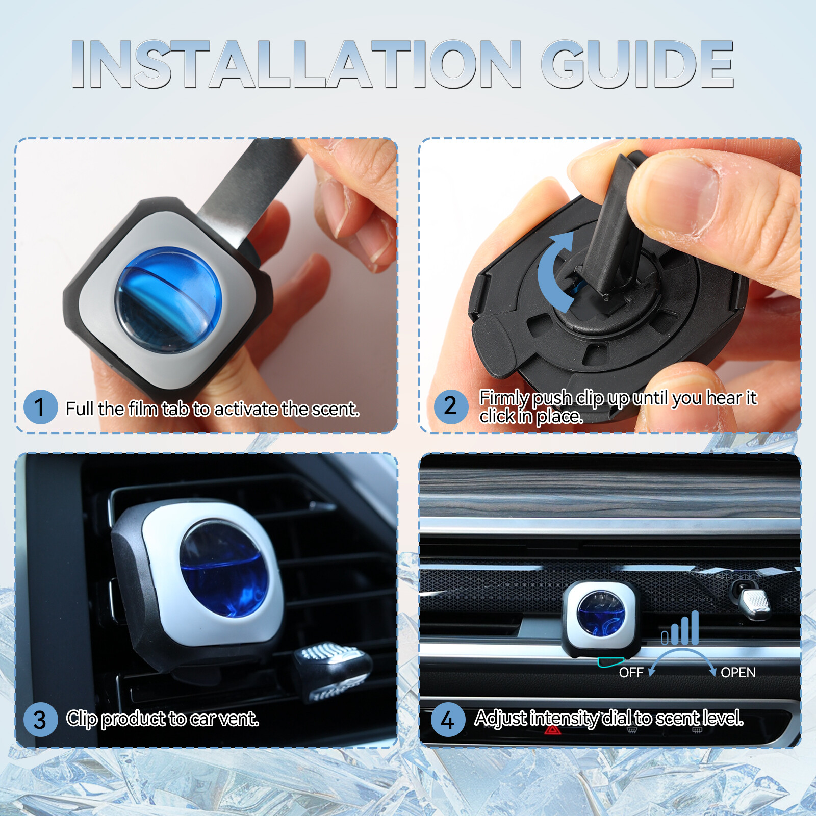 6x Car Vent Clip Air Freshener Aromatherapy Scent Diffuser Truck Odor Eliminator