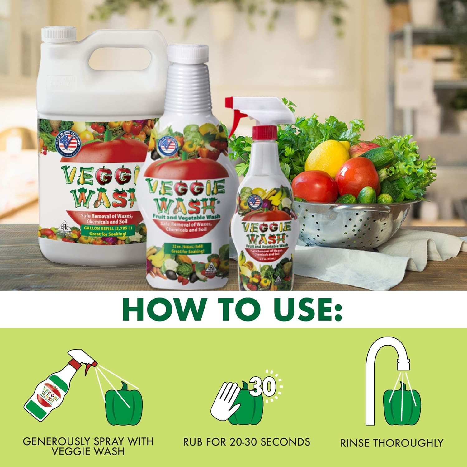 Fruit And Vegetable Ideal For Cleaning Produce 1 Gallon Unscented 128 Fl oz