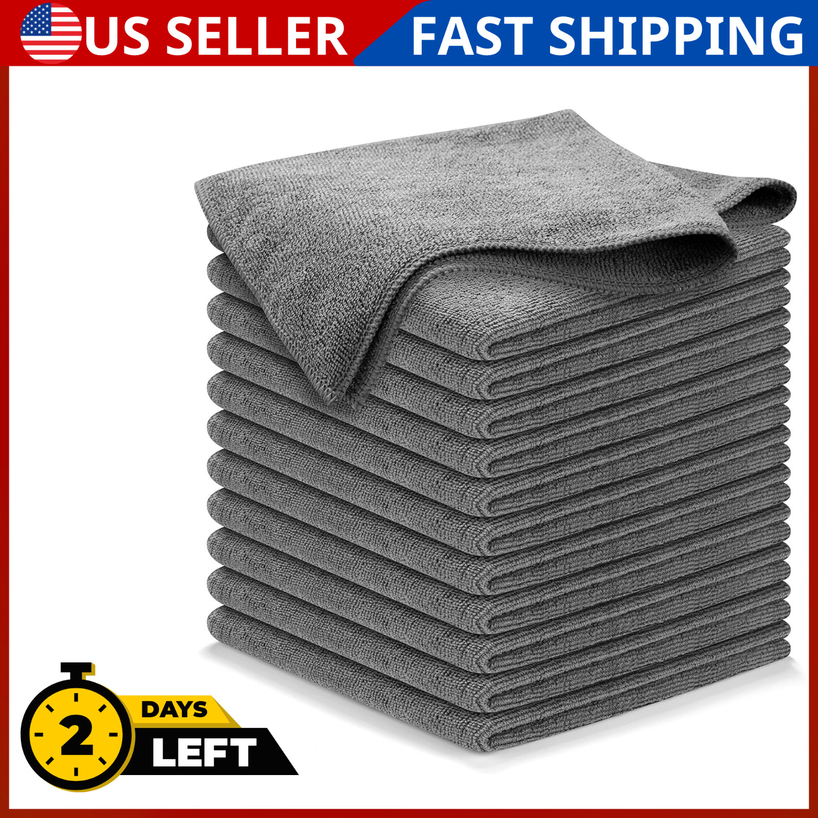 USANOOKS Microfiber Cleaning Cloth 12 Pack Car Wash Towel Streak Free 12.5×12.5*