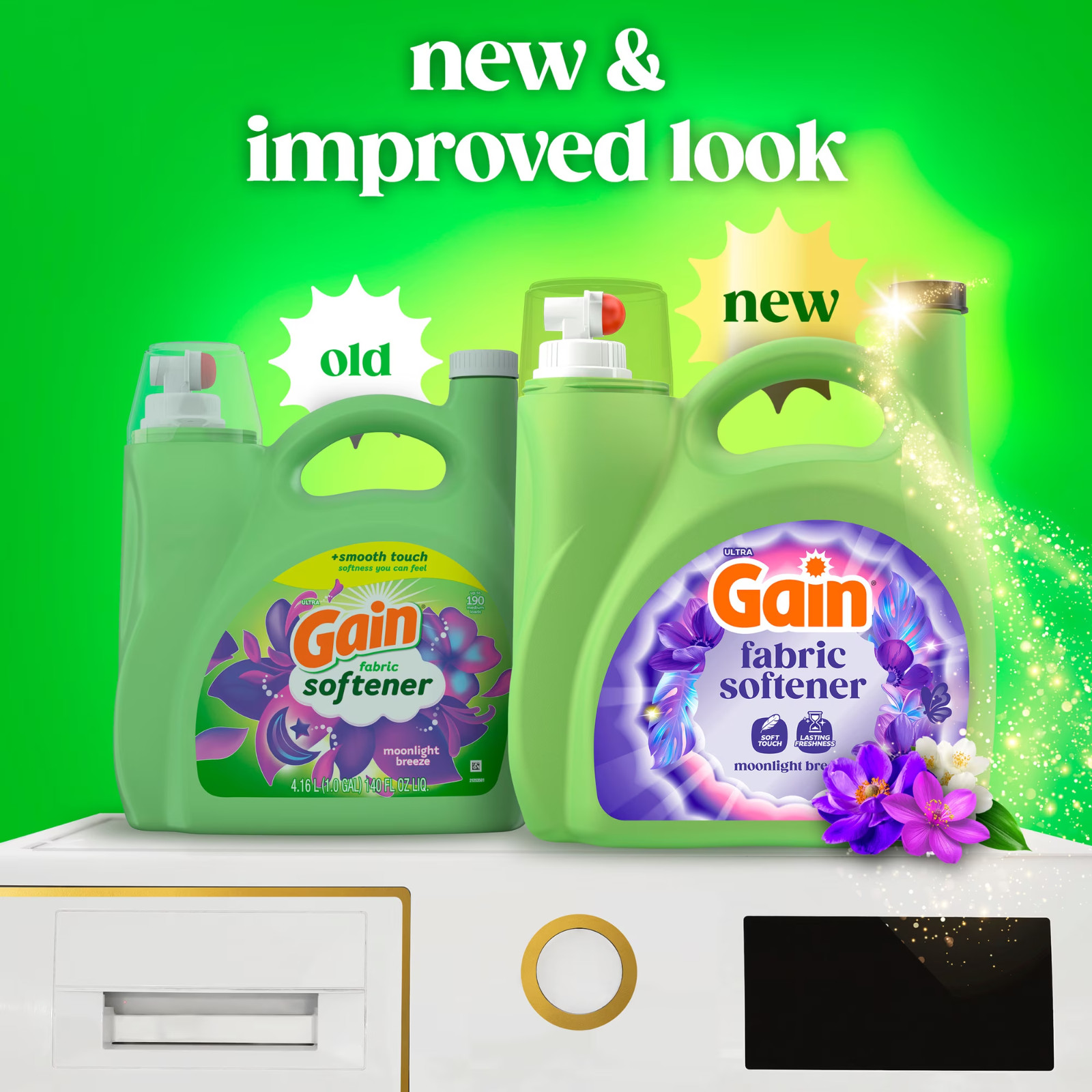 2PACK Gain Liquid Laundry Fabric Softener and Conditioner Moonlight Breeze 140fl
