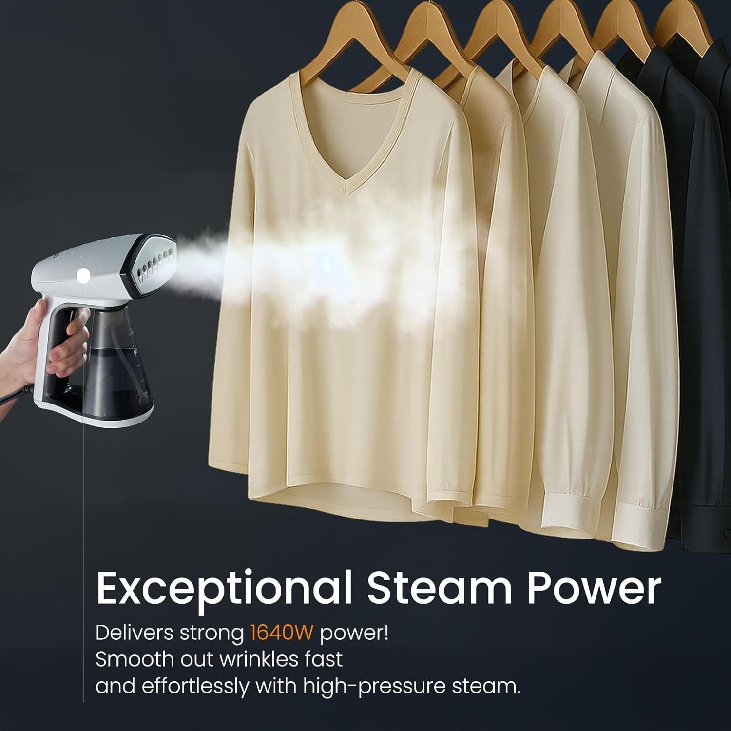 Compact Travel Steamer with 280ml Reservoir – Turbo Steam for All Fabrics