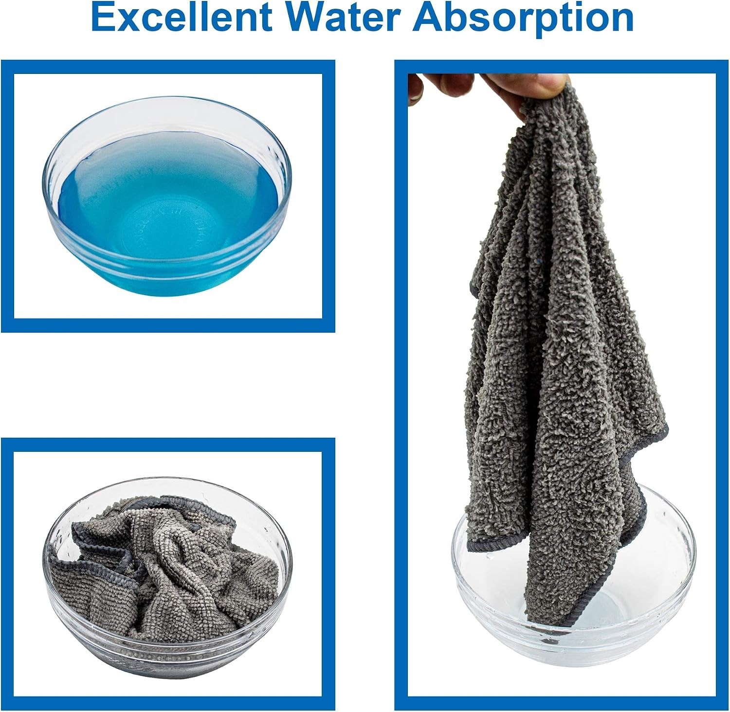 Highly Absorbent 12×16 Multi-Purpose Microfiber Cloths – 8 Pack Assorted Colors