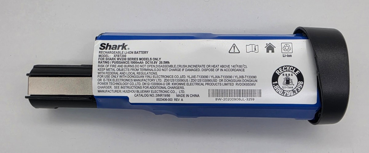 Shark ION WV220 WV200 WV200C WV201 WV205 LI-ION BATTERY 1900mAh XFBT200