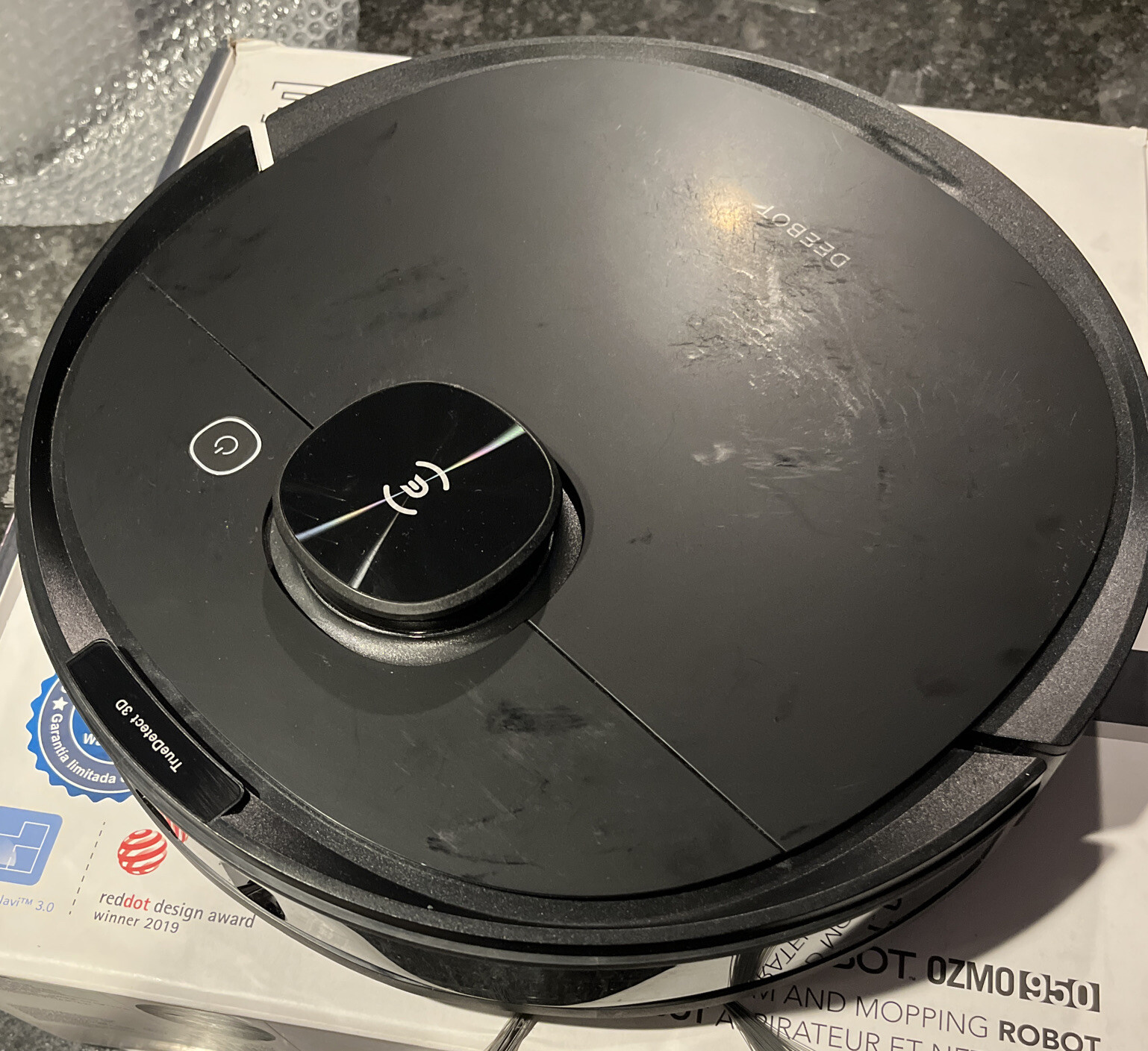 Ecovacs Deebot Ozmo 950 Black 3-Levels Suction 2-in-1 Robot Vacuum Cleaner. USED