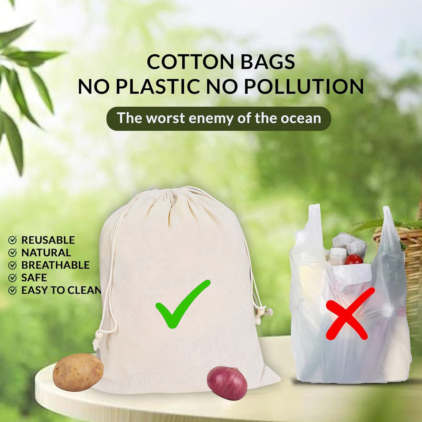 Cotton Drawstring Reusable Muslin Bags, Favor Pouches for Crafts, Herbs, Gifts
