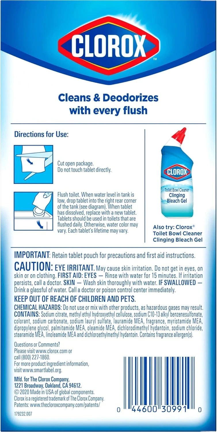 4 Count Ultra Clean Toilet Tablets Bleach & Blue Rain Clean Package May Vary