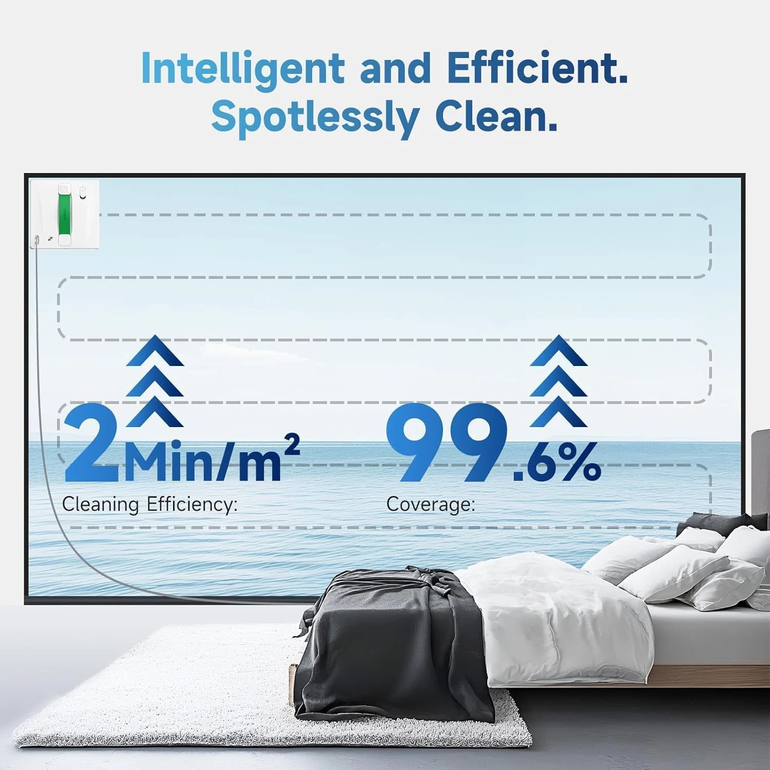 W8 Mini Window Cleaning Robot – 8000Pa Suction, Smart Path, App Control