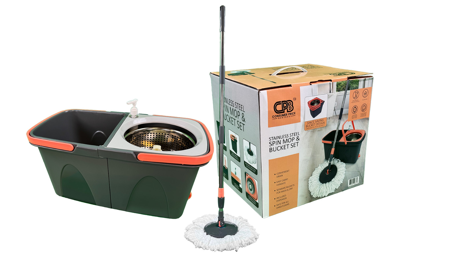 Easy Spin Microfiber Spin Mop and Bucket Set with Handle