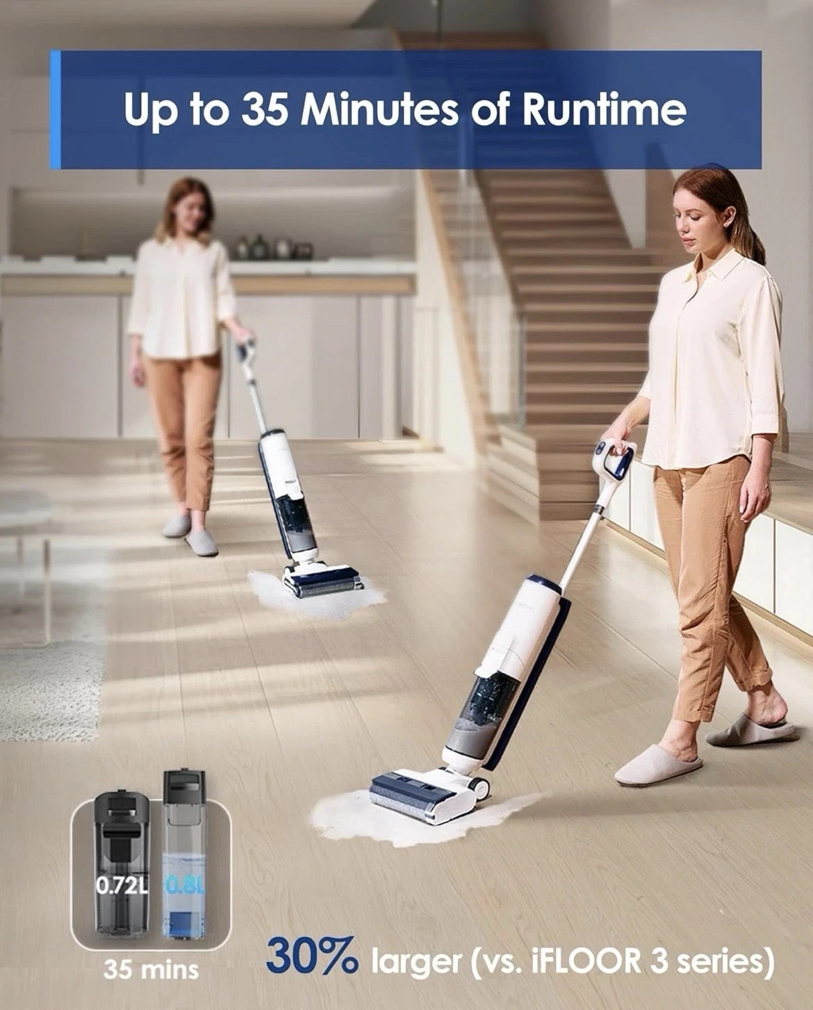 Tineco iFLOOR 5 Breeze Complete Wet Dry Vacuum Cordless Floor Washer