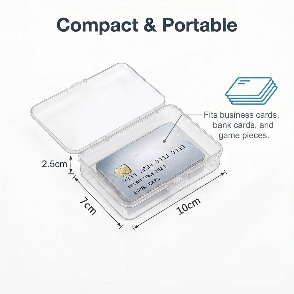 Small Plastic Boxes with Lids, 8Pcs, 3.9 X 2.7 X 1 Inches | Mini Plastic Cases,