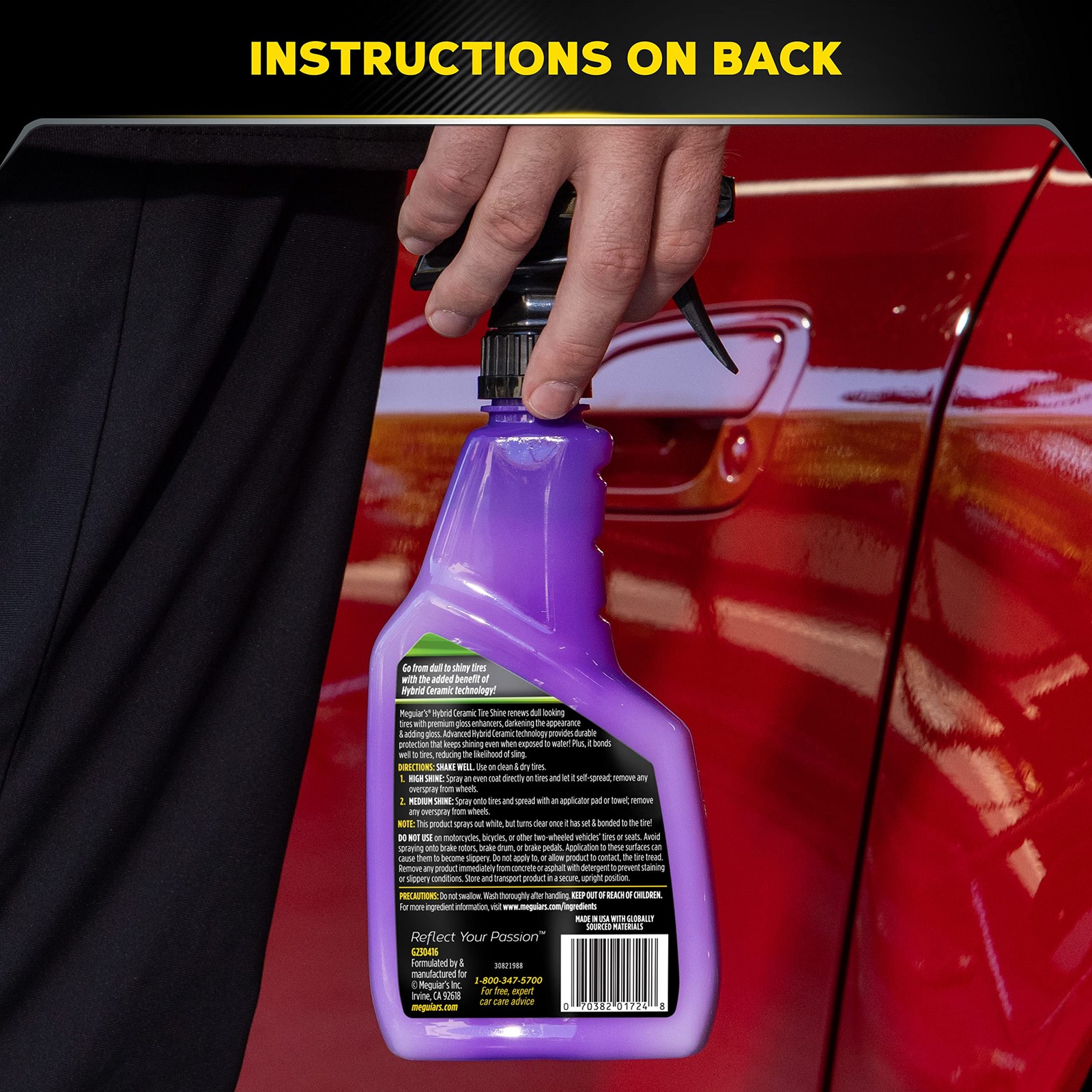 Meguiar’s Hybrid Ceramic Tire Shine 16Oz High Gloss Durable Long Lasting Prot…