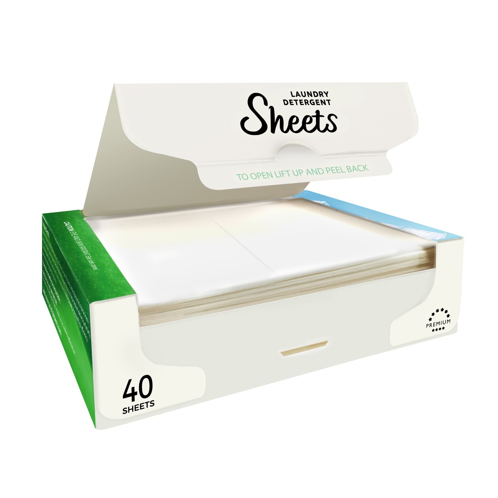 Laundry Detergent Sheets for HE Washers, Travel, Home & Dorm, 80 Loads, 3-Packs