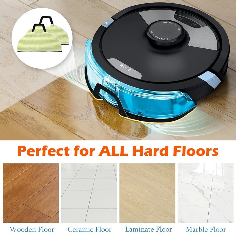 RV2610WA vacuum mop replacement kit, includes 4 mop pads and 4 side brushes.