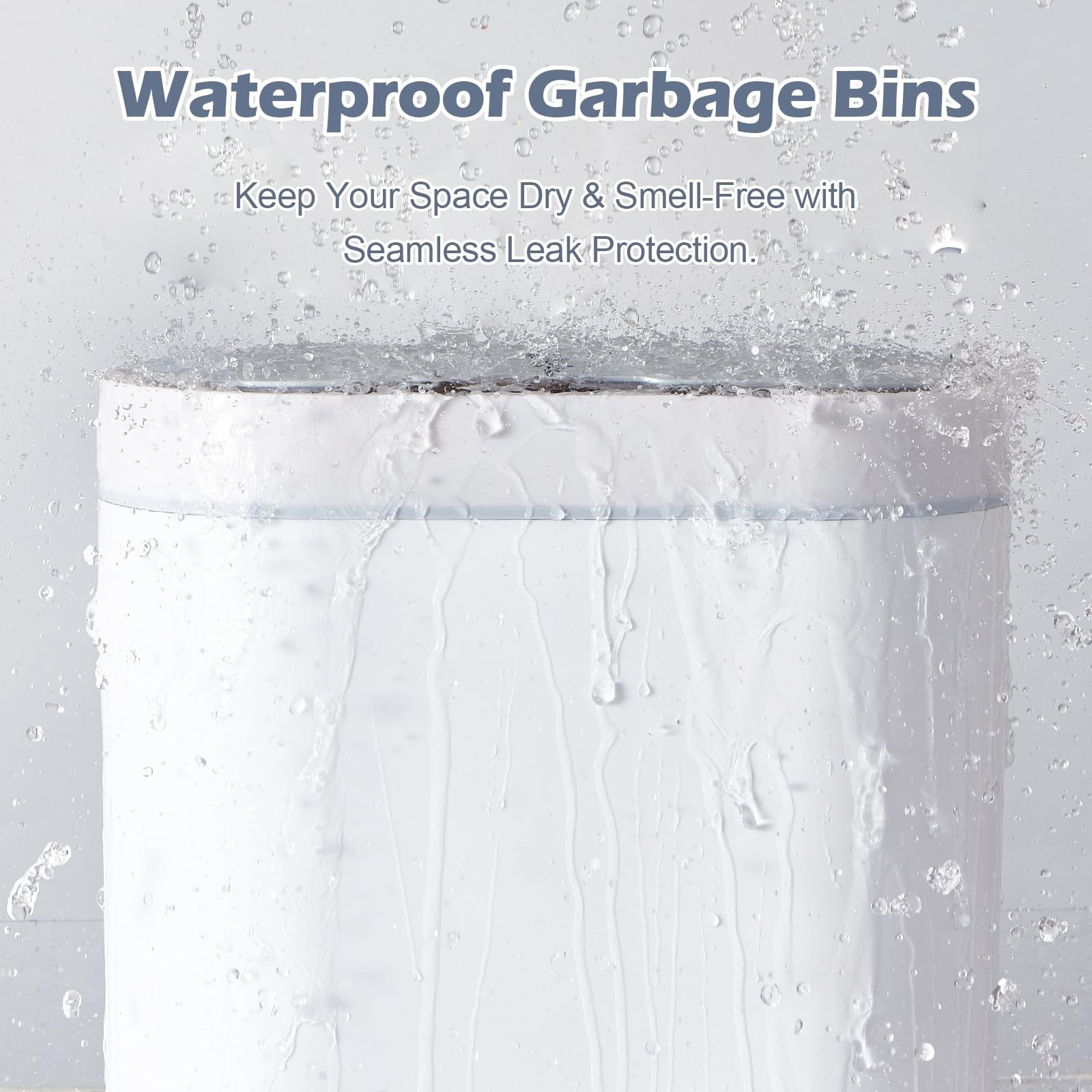 ELPHECO 2 Pack Bathroom Motion Sensor Trash can 2.5 2 + Gallon, White