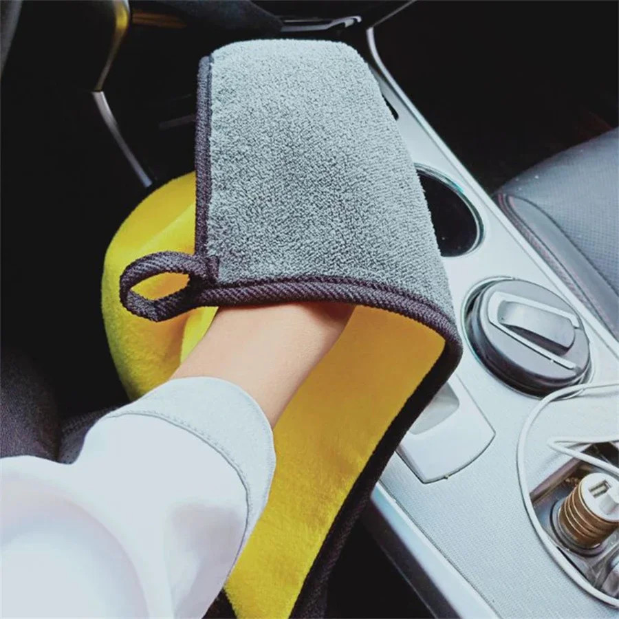 Microfiber Car Cleaning Towel Double Layer Auto Detailing Drying Cloth Rag