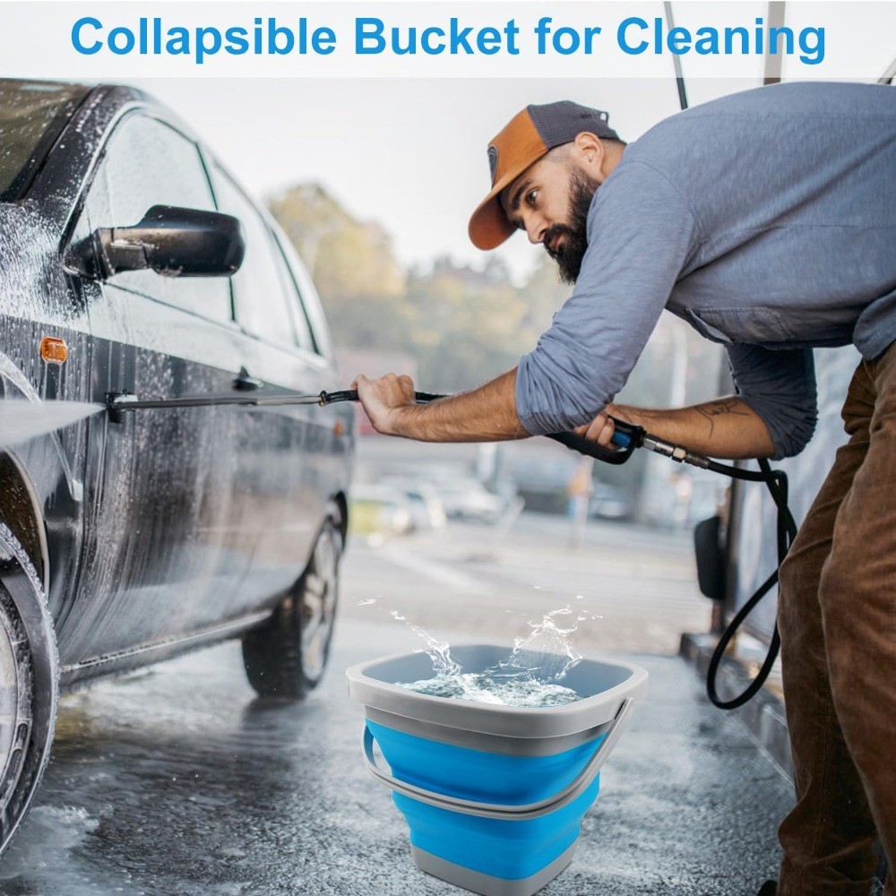 Bucket and Ice Bucket-5L(1.3Gallon)Household Cleaning Silicone Dust Mops Bucket