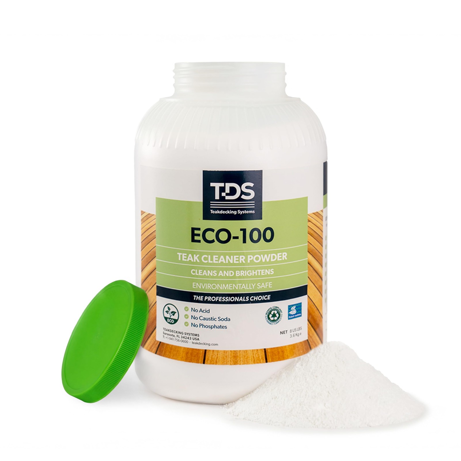 Teakdecking Systems TDS 8lb ECO100 Teak Cleaner Powder Marine Teak Cleaner a…