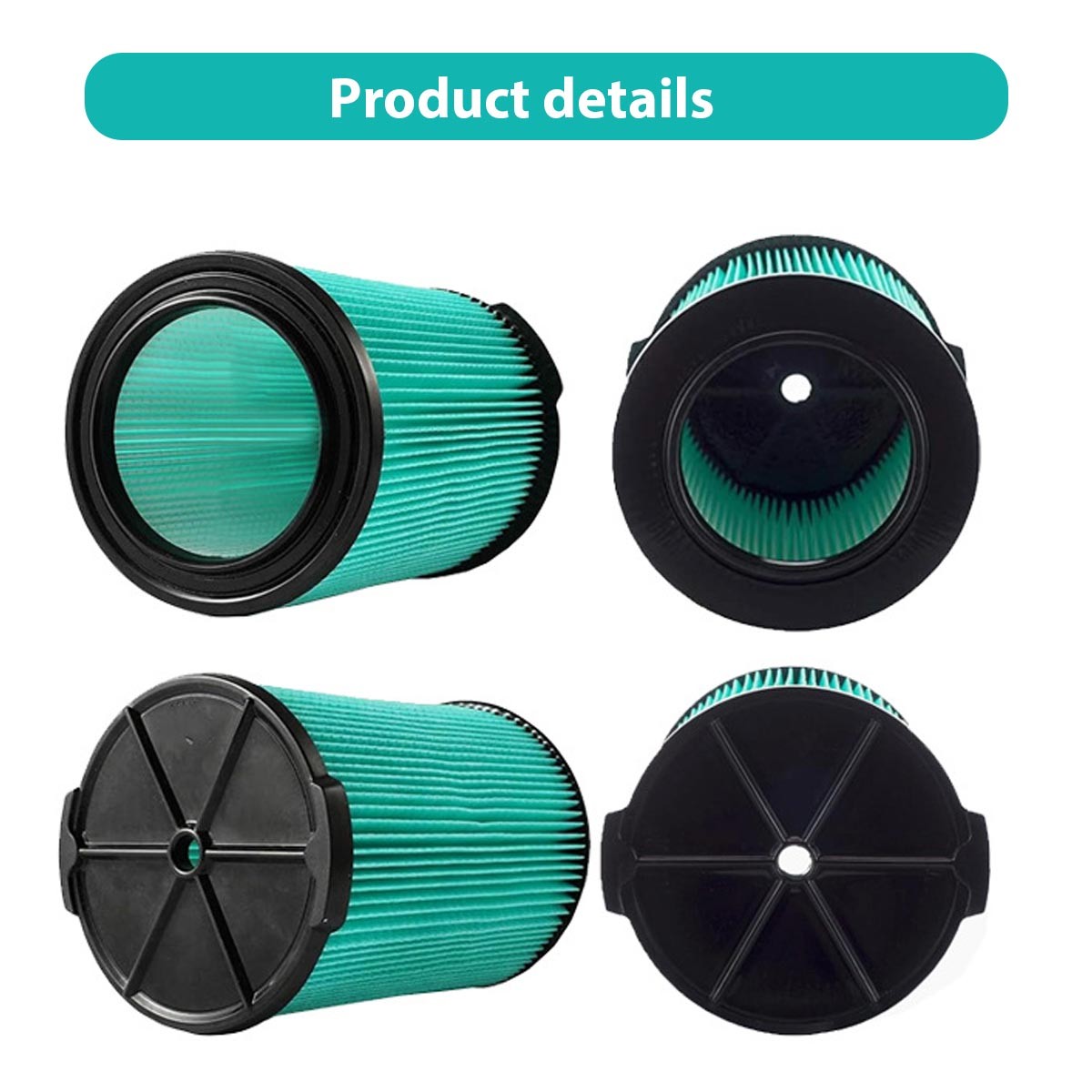2 Pack VF6000 5 Layer Filter For Ridgid Shop Vac 5-20 Gal Wet Dry Vacuums