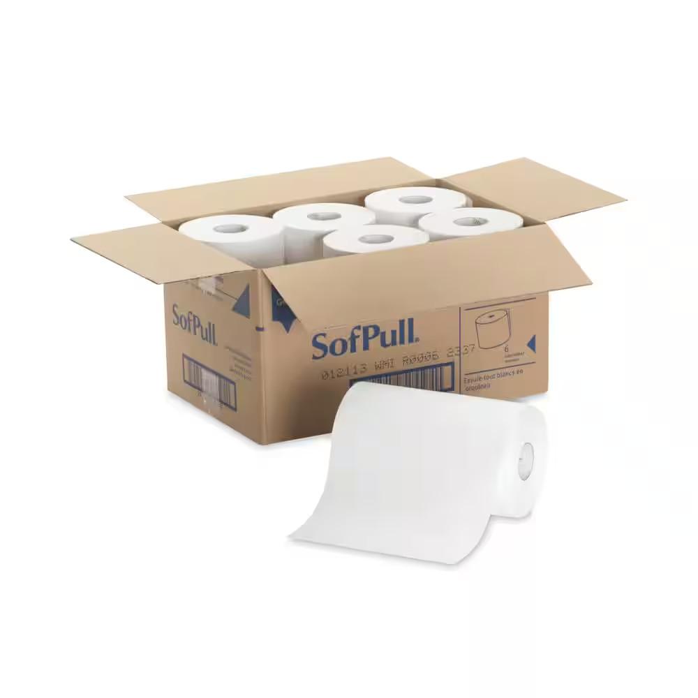 Hardwound Paper Towel Roll, Nonperforated 9 In. X 400 Ft. White (6 Rolls per Car