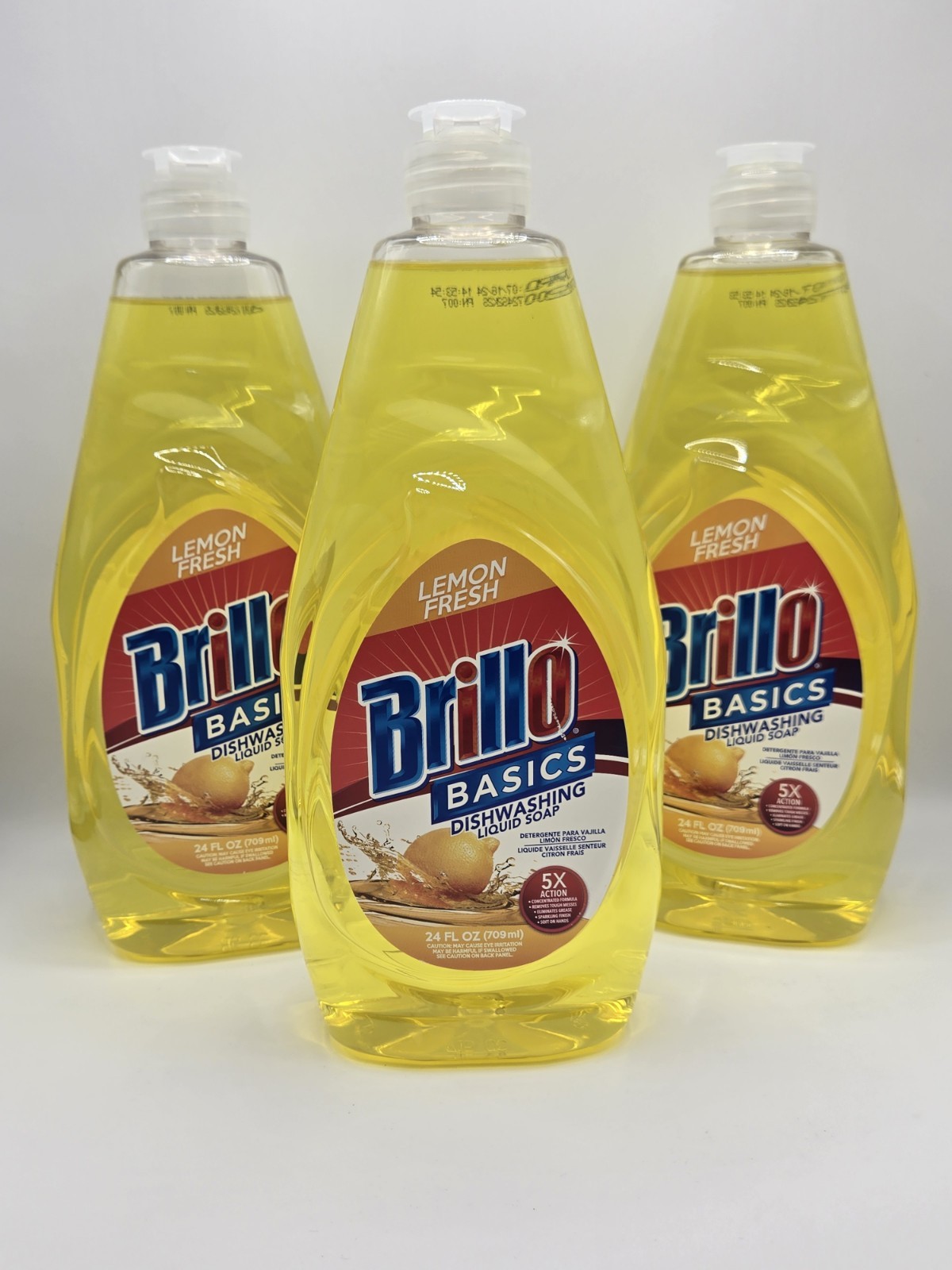 3X Brillo Basics Dishwashing Detergent – Lemon Fresh Scent – 24oz – 3 Pack