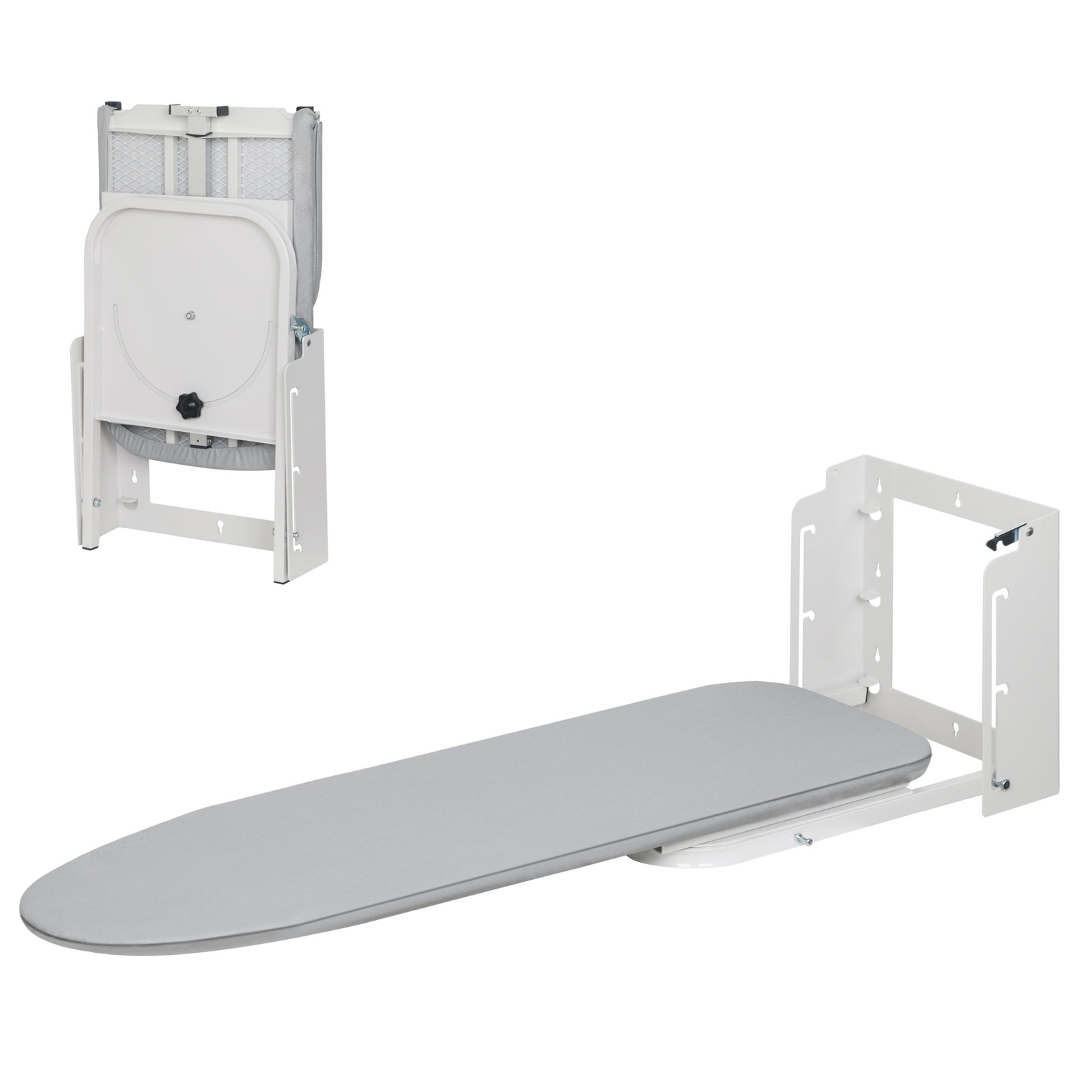 Wall Mounted Ironing Board, 180 Rotation, Space-Saving Fold Down, 36″ X 12″, Sil