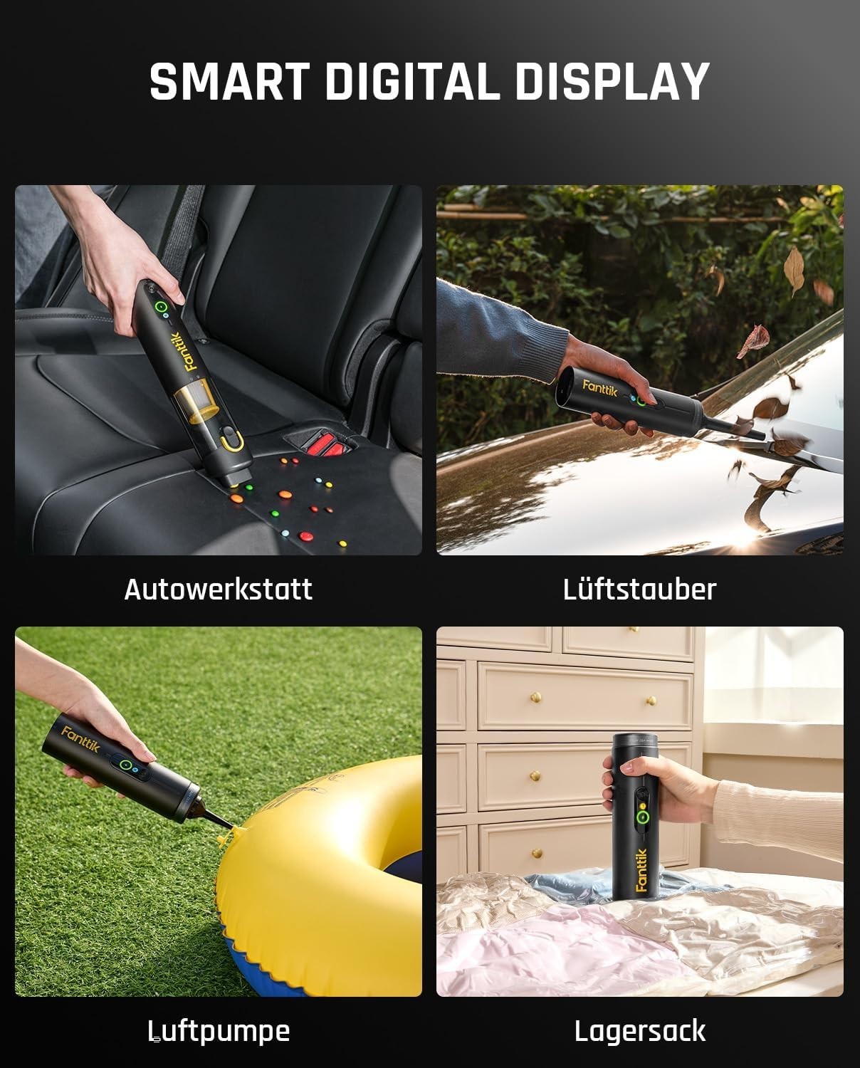 Fanttik Slim V10 APEX Cordless Car Vacuum, 4-in-1 Portable Mini Handheld Vac, 19