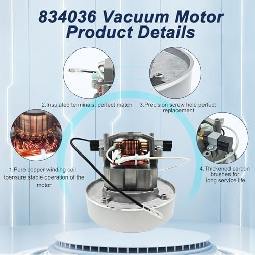 120V Vacuum Motor for Backpack Shop Vac, Replacement for ProTeam Super Coach Pro