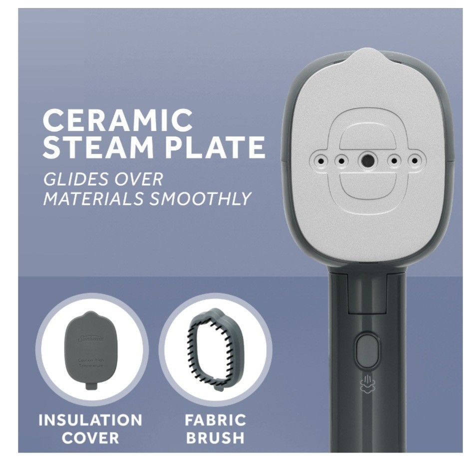 Sunbeam ReviveSystem 3 In 1 Steamer, Iron, Fabric Shaver 1000w Steam Pad Travel