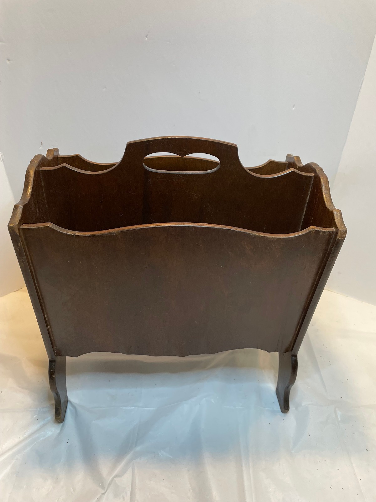 Vintage Wood Magazine Record Vinyl Rack Open 14×16.5×8