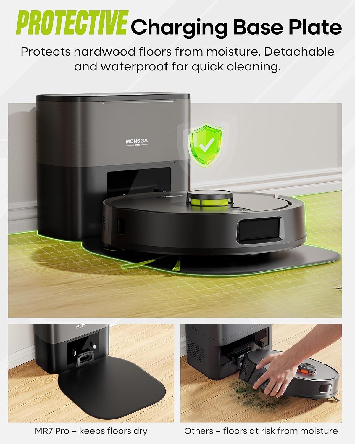 MONSGA Robot Vacuum Mop Self-Empty 8000Pa LiDAR Pet Hair App Voice Control